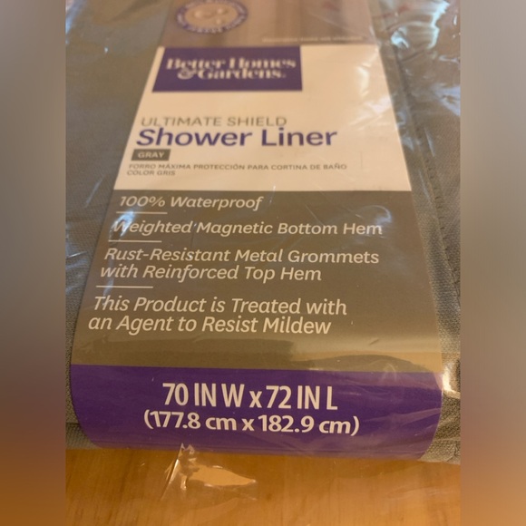 NWT Shower Liner (solid gray) - Picture 5 of 8